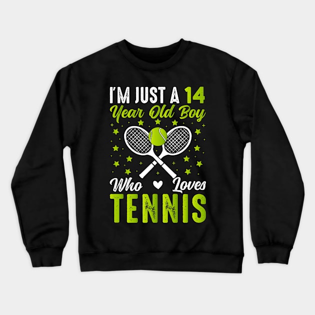 Tennis 14 Year Old Boy Birthday Christmas Crewneck Sweatshirt by loveshop